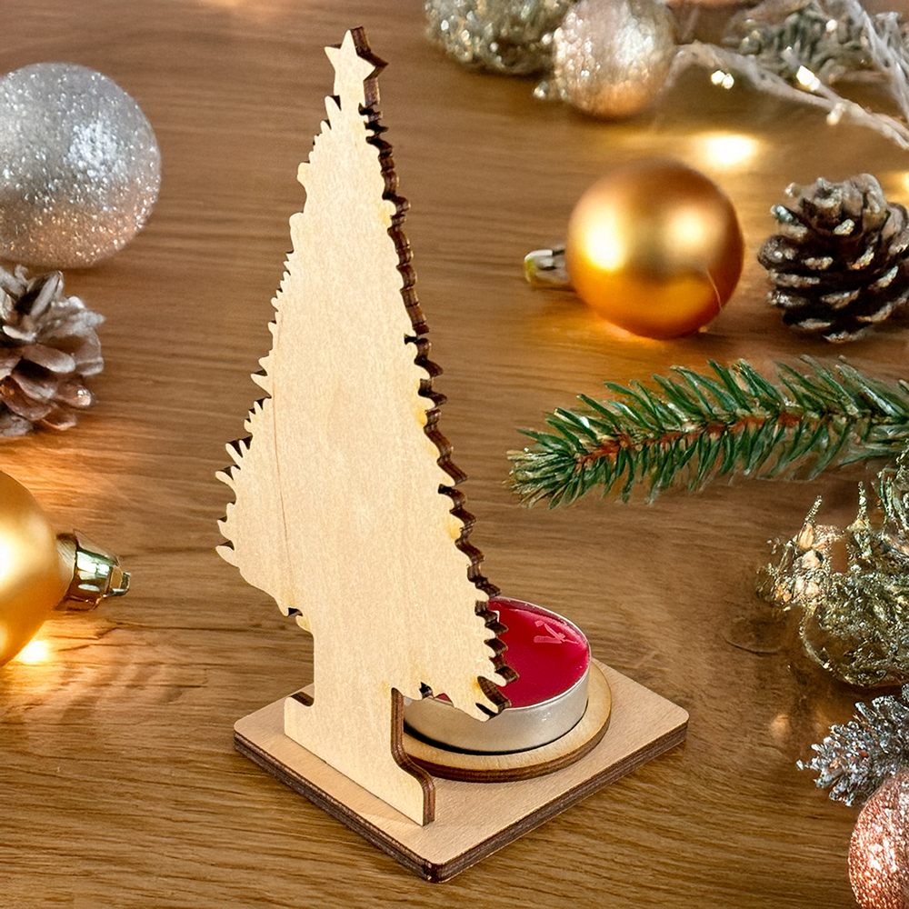 Teelichthalter in Weihnachtsbaumform 🎄 Personalisierte Festtagsdeko