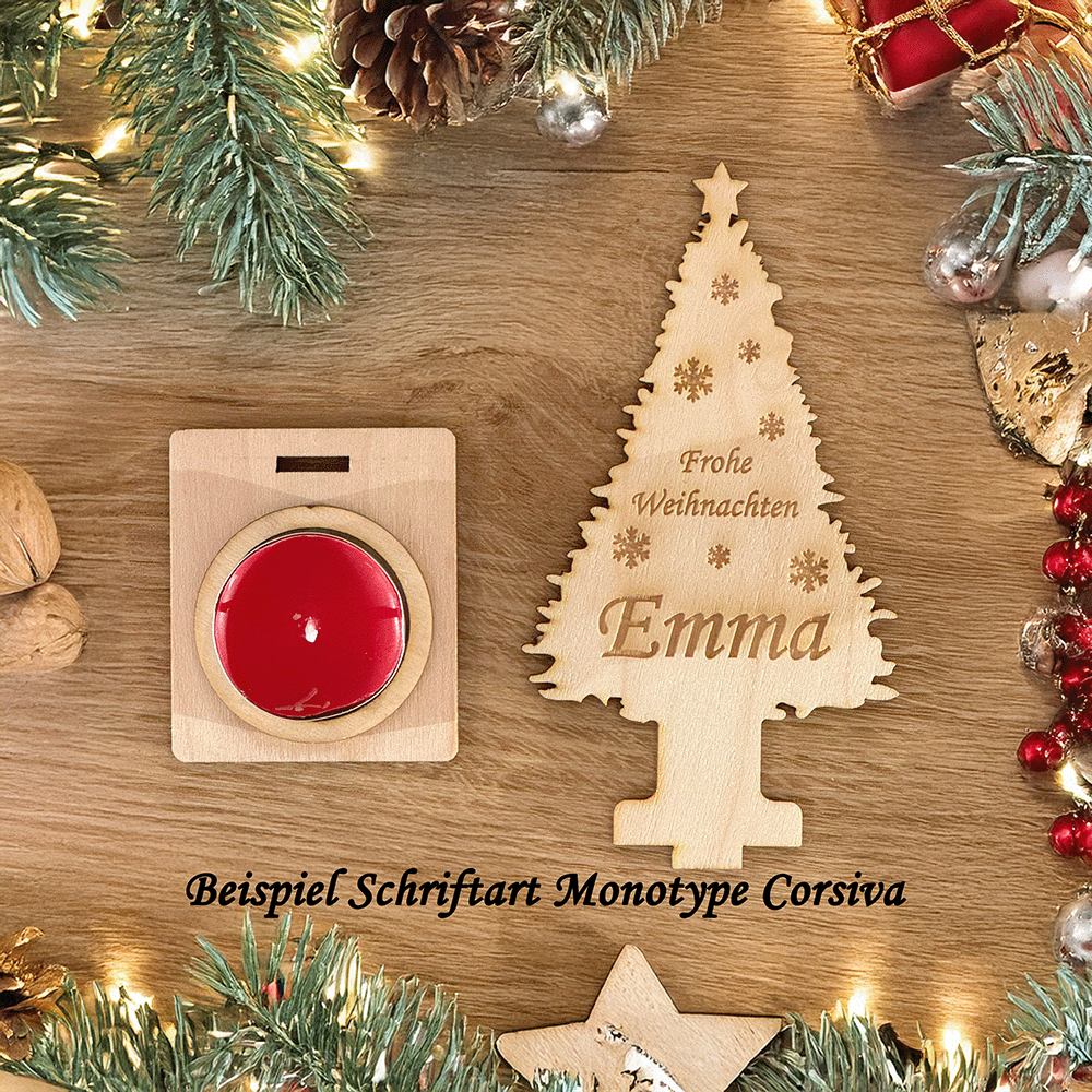 Teelichthalter in Weihnachtsbaumform 🎄 Personalisierte Festtagsdeko