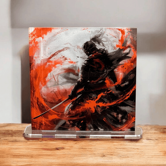 Acrylglasbild Aufsteller 🗡️ Samurai Krieger - 150x150mm