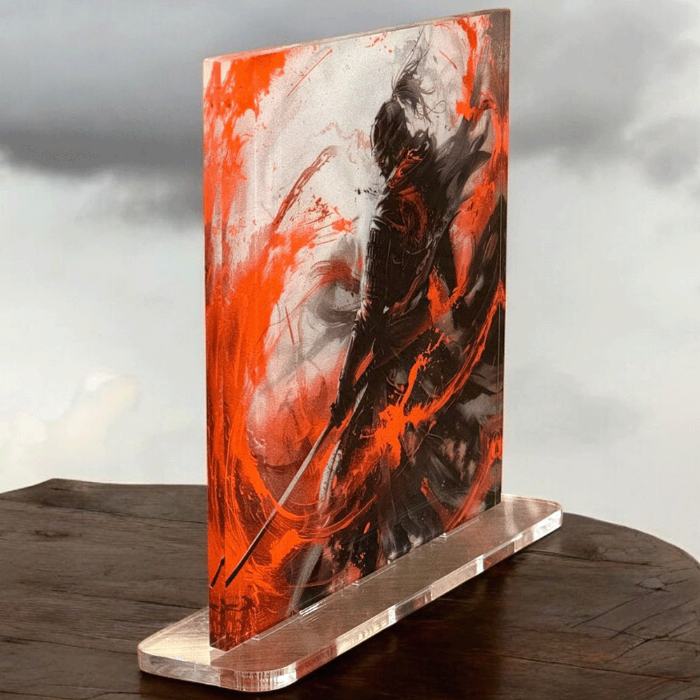 Acrylglasbild Aufsteller 🗡️ Samurai Krieger - 150x150mm