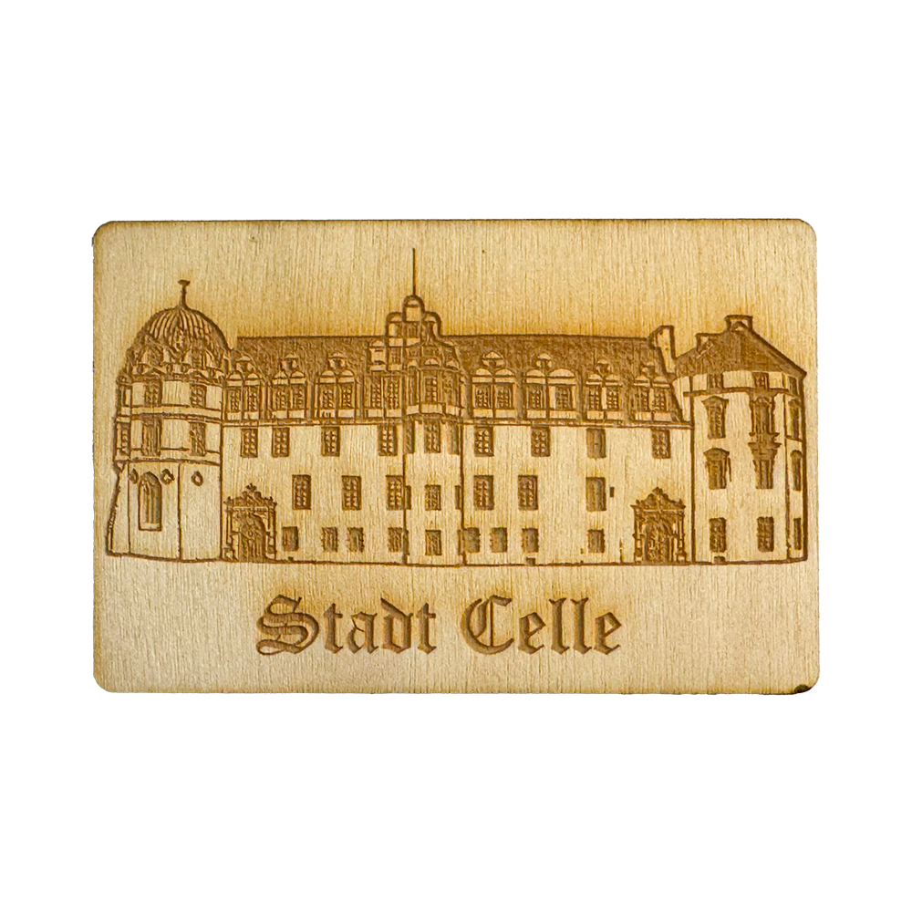 Holzmagnet vom Celler Schloss 🏰 Natürliches Souvenir mit historischem Charme