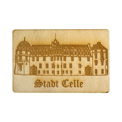 Holzmagnet vom Celler Schloss 🏰 Natürliches Souvenir mit historischem Charme