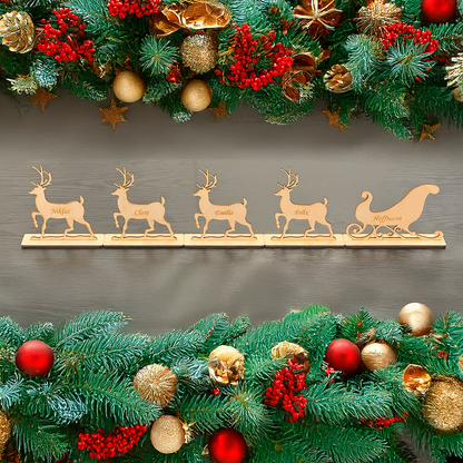 Rentier-Set mit Weihnachtsschlitten 🦌 Personalisierte Weihnachtsdekoration