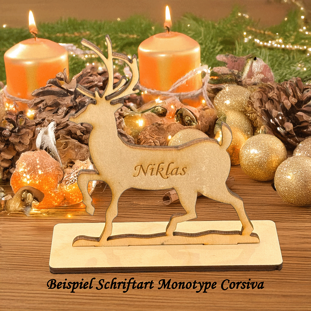 Rentier-Set mit Weihnachtsschlitten 🦌 Personalisierte Weihnachtsdekoration